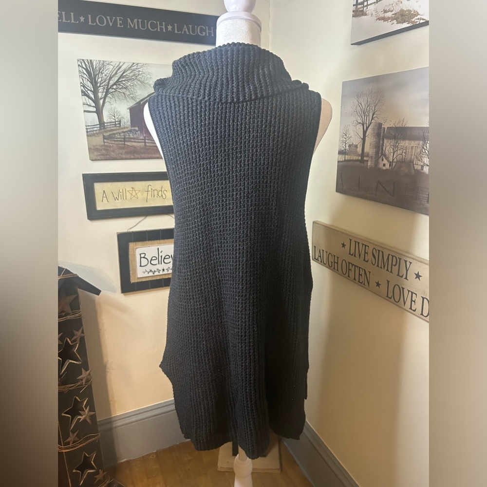 Sonoma Dark Gray Sleeveless Cowl Neck Sweater - Picture 4 of 4